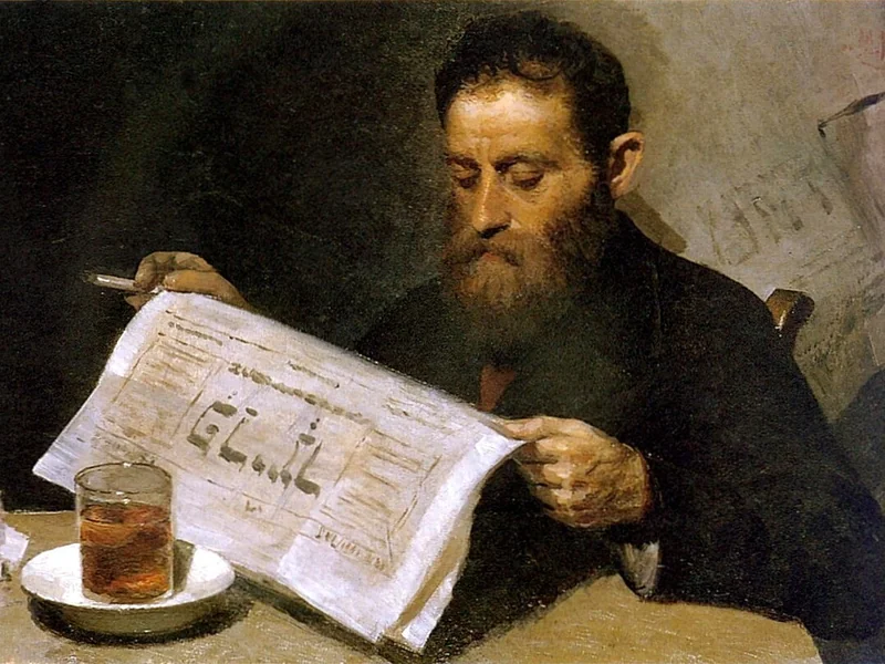 1854-Yudel Pen - Leggere un giornale